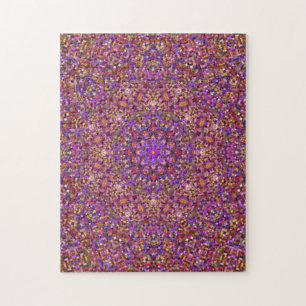Vintage Purple Tile Pattern Kaleidoscope Jigsaw Puzzle