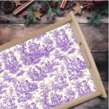 Vintage purple toile de jouy printed