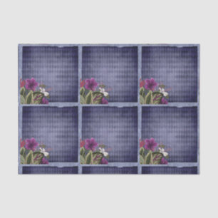 Vintage Purple Tropical Floral Tissue Paper