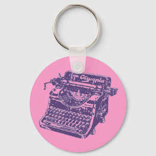 Vintage Purple Typewriter Key Ring