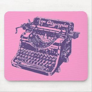 Vintage Purple Typewriter Mouse Mat