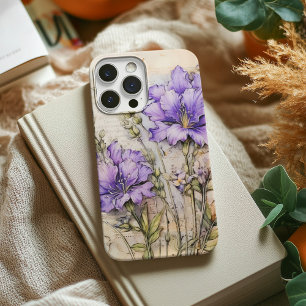 Vintage Purple Watercolor Floral Phone Case