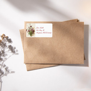 Vintage Purple Wildflowers Address Labels