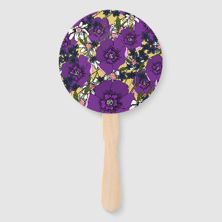 Vintage Purple Wildflowers Hand Fan