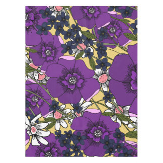 Vintage Purple Wildflowers Tablecloth
