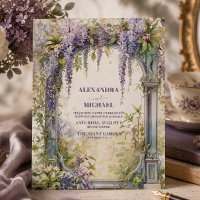 Vintage Purple Wisteria Art Nouveau Wedding