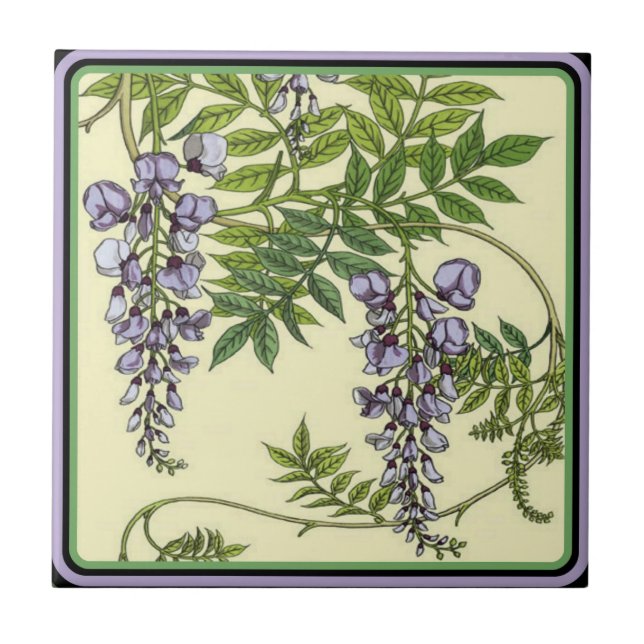 Vintage Purple Wisteria Tile (Front)