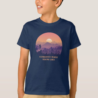 Vintage Purple Yellow Hike Mountain Sunset T-Shirt
