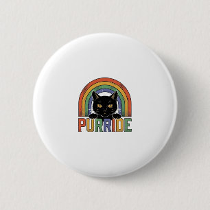 Vintage Purride Black Cat Rainbow Shirt Design_1 6 Cm Round Badge