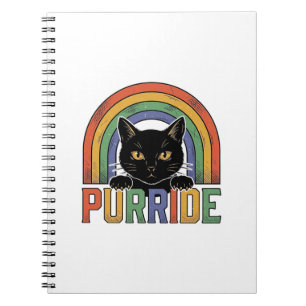 Vintage Purride Black Cat Rainbow Shirt Design_1 Notebook