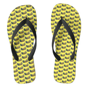 Vintage Push Lawnmower Landscaper Landscape Flip Flops