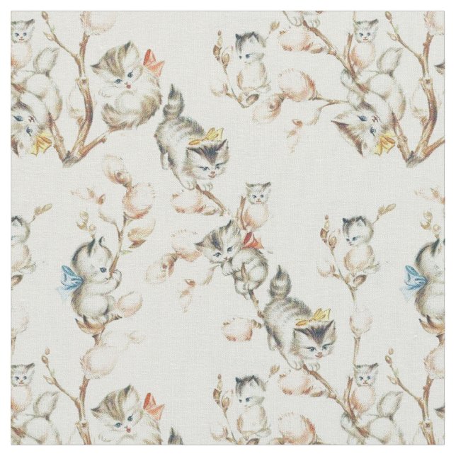 Vintage Pussy Willow Fabric (Close Up)