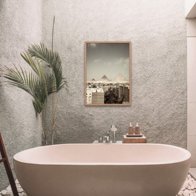 Vintage Pyramids of Giza Downtown Egypt Poster (Creator Uploaded)