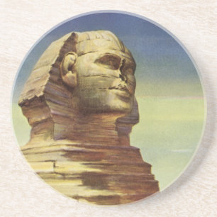 Vintage Pyramids, the Great Sphinx of Giza, Egypt Coaster