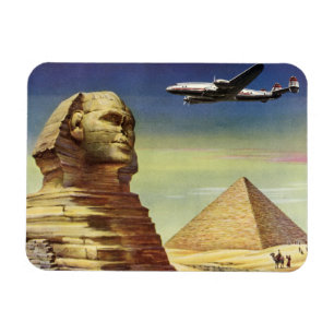 Vintage Pyramids, the Great Sphinx of Giza, Egypt Magnet
