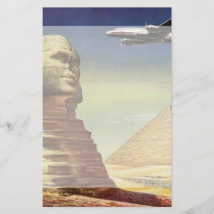 Vintage Pyramids, the Great Sphinx of Giza, Egypt Stationery