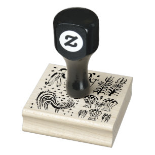 Vintage Pyrex Pattern - Butterprint (Amish Farmer) Rubber Stamp