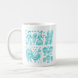 Vintage Pyrex Pattern - Butterprint Turquoise Blue Coffee Mug