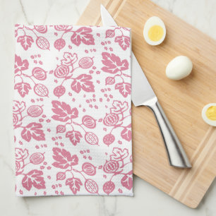Vintage Pyrex Pattern - Gooseberry Pink Tea Towel