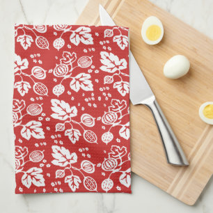 Vintage Pyrex Pattern - Gooseberry White Tea Towel