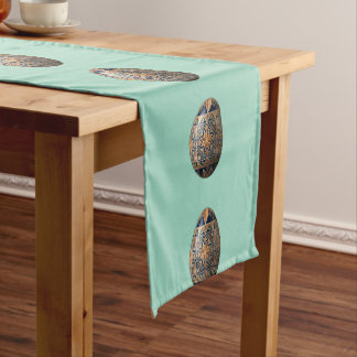 Vintage Pysanka Easter Egg Pattern Folk Art Cotton Short Table Runner