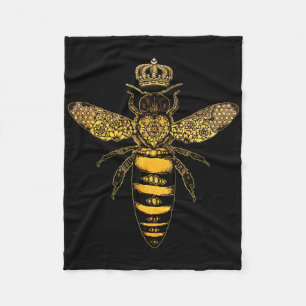 Vintage Queen Bee Earth Day Nature Love Save The B Fleece Blanket