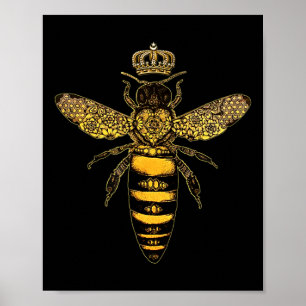 Vintage Queen Bee Earth Day Nature Love Save The B Poster