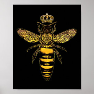 Vintage Queen Bee Earth Day Nature Love Save The B Poster