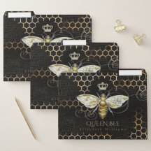 Vintage Queen Bee Royal Crown Honeycomb Black