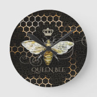 Vintage Queen Bee Royal Crown Honeycomb Black