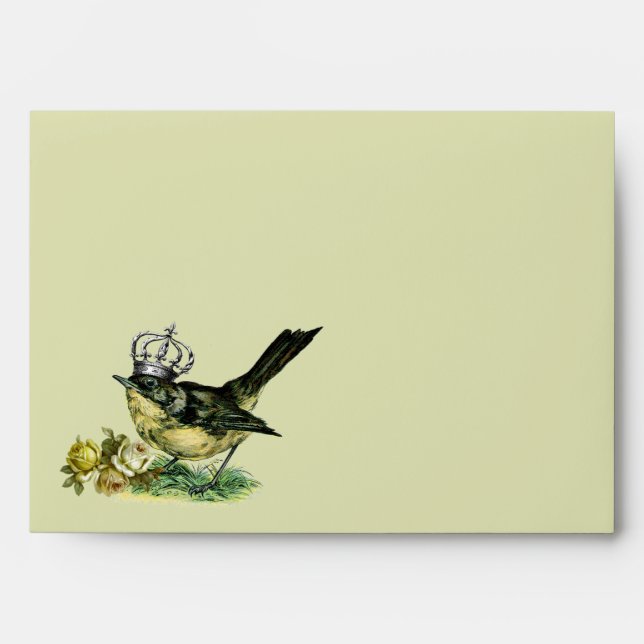 Vintage Queen Bird Collage  Valentine's Day  Envelopes (Front)