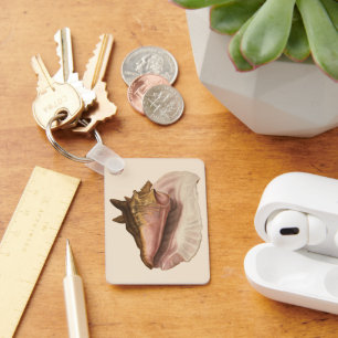 Vintage Queen Conch Seashell Shell, Marine Animal Key Ring