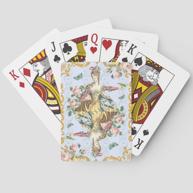 Vintage queen / lady floral feminine playing cards (Back)