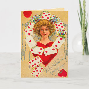 Vintage Queen of Hearts Holiday Card