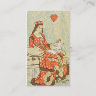 Vintage Queen of Hearts Painting Business Card