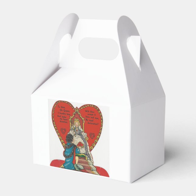 Vintage Queen Of Hearts Valentine Favour Box (Back Side)