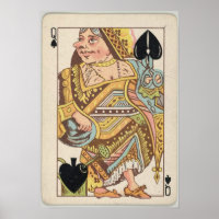Vintage Queen of Spades Playing Card (1889)