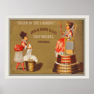 Vintage Queen of the Laundry Soap Ad Poster