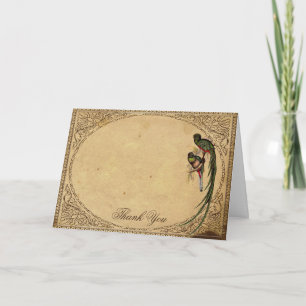 Vintage Quetzal Bird Elegant Thank You card
