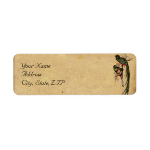 Vintage Quetzal Bird Elegant Wedding Address Label