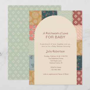Vintage Quilt Baby Shower Invitation