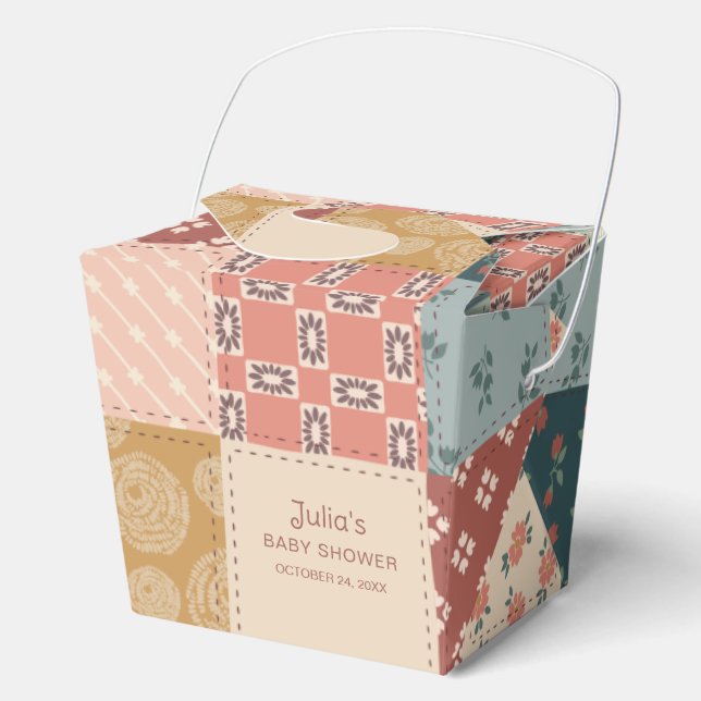 Vintage Quilt Favor Box (Front)