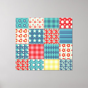 Vintage quilt: patchwork background pattern. canvas print