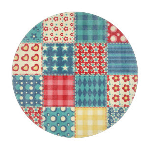 Vintage quilt: patchwork background pattern. cutting board