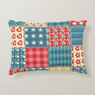 Vintage quilt: patchwork background pattern. decorative cushion