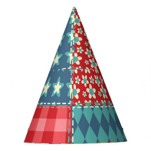 Vintage quilt: patchwork background pattern. party hat