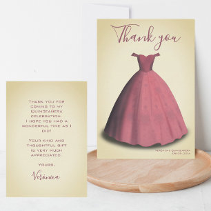 Vintage Quinceañera mis quince thank you card