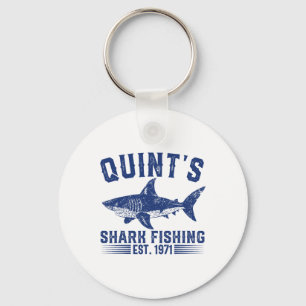 Vintage Quint's Shark Fishing 1971 Retro Fisher Bi Key Ring