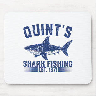 Vintage Quint's Shark Fishing 1971 Retro Fisher Bi Mouse Mat