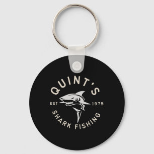 Vintage Quint's Shark Fishing 1975 Retro 2 Key Ring